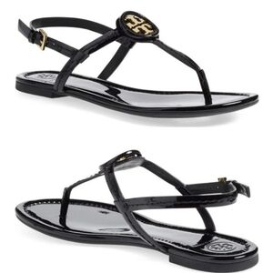 Tory Burch Cassia Miller T-Strap Flat Thong Slingback Sandals
